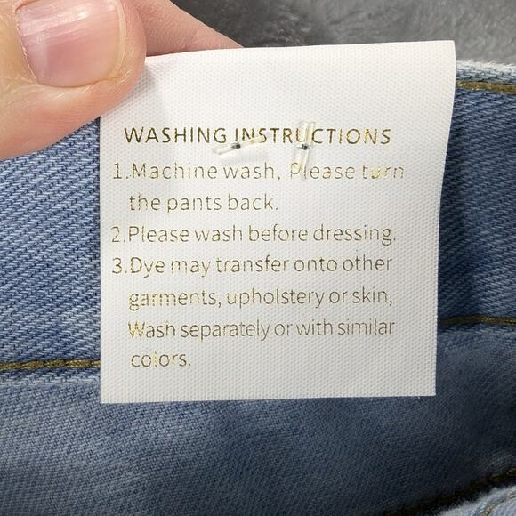 Potili Jeans Womens 18 Asymmetrical waist Light Wash Cropped Capri Distressed - Picture 9 of 10